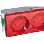 Тройная розетка (с механической блокировкой) Schneider Electric Altira ALB45266 (красная)