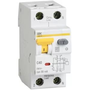 Диференційний автоматичний вимикач IEK АВДТ32, C6А, 30мА
