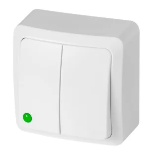 Двухклавішний вимикач Elektro-Plast Berg 3711-00 (білий)