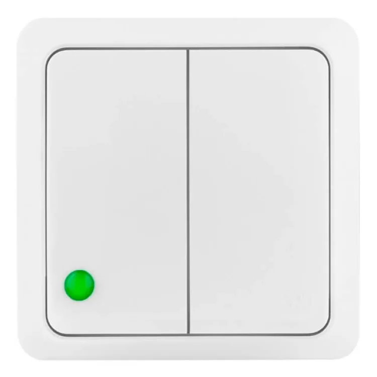 Двухклавішний вимикач Elektro-Plast Berg 3711-00 (білий) ціна 99грн - фотографія 2