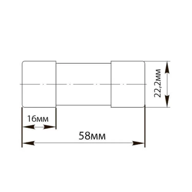 Циліндрична плавка вставка IEK ПВЦ 22х58мм gG 12А (CFL22-012) ціна 53грн - фотографія 2