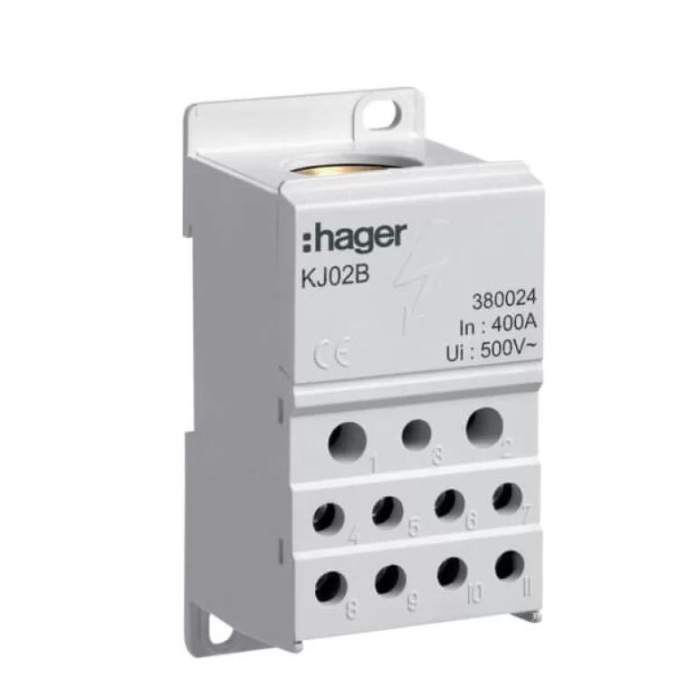 Блок розгалужувальний Hager 400A (вхід 1х150мм2; вихід 2х25х16мм2+4х10мм2) ціна 1 725грн - фотографія 2