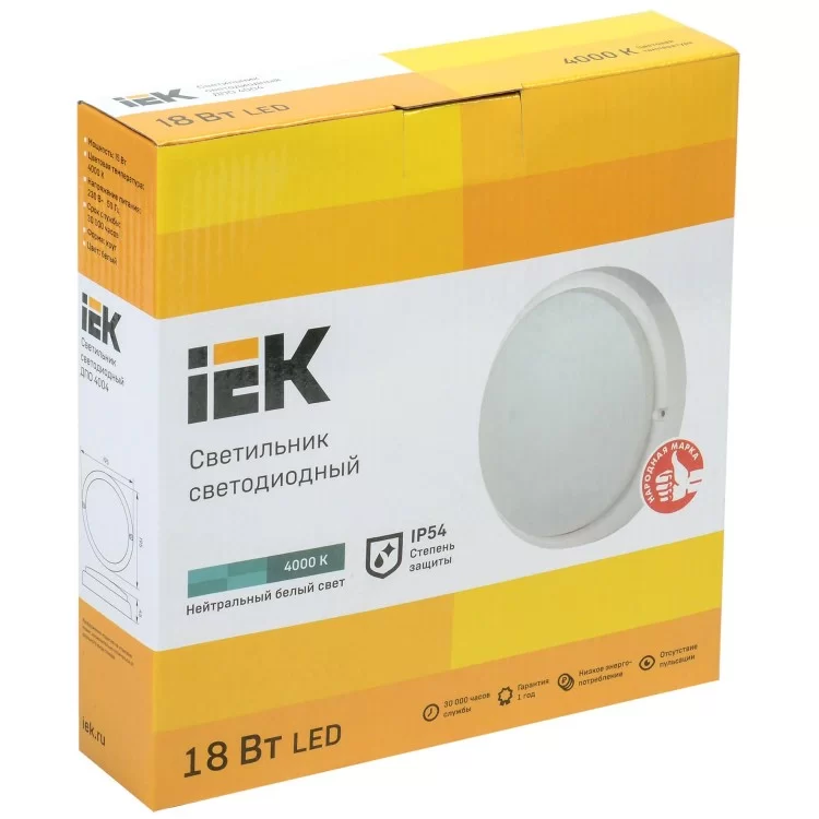 Світильник LED IEK ДПО 4004 (18Вт) IP54 4000K ціна 368грн - фотографія 2