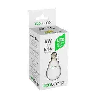Лампочка Ecolamp G45 5Вт 4100К E14