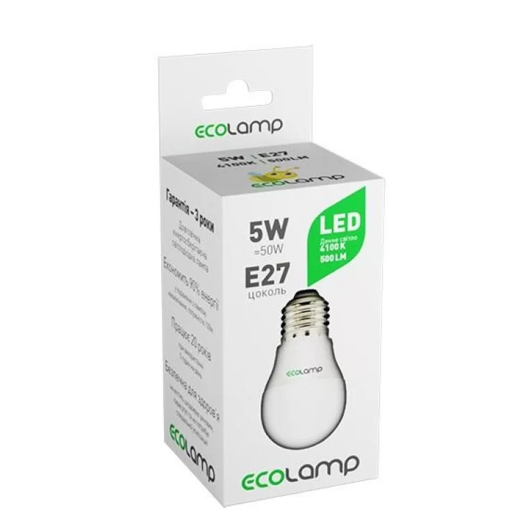Лампочка Ecolamp G45 5Вт 4100К E27 ціна 36грн - фотографія 2