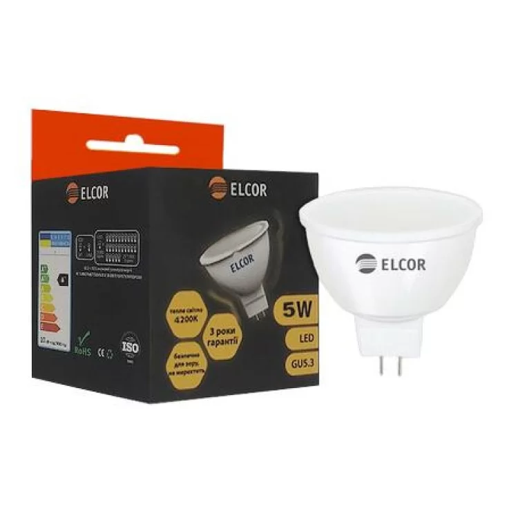 Светодиодная лампа Elcor 534327 GU5.3 MR16 5Вт 4200К цена 41грн - фотография 2