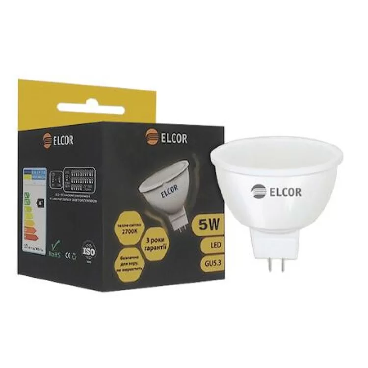 Светодиодная лампа Elcor 534328 GU5.3 MR16 5Вт 2700К цена 36грн - фотография 2