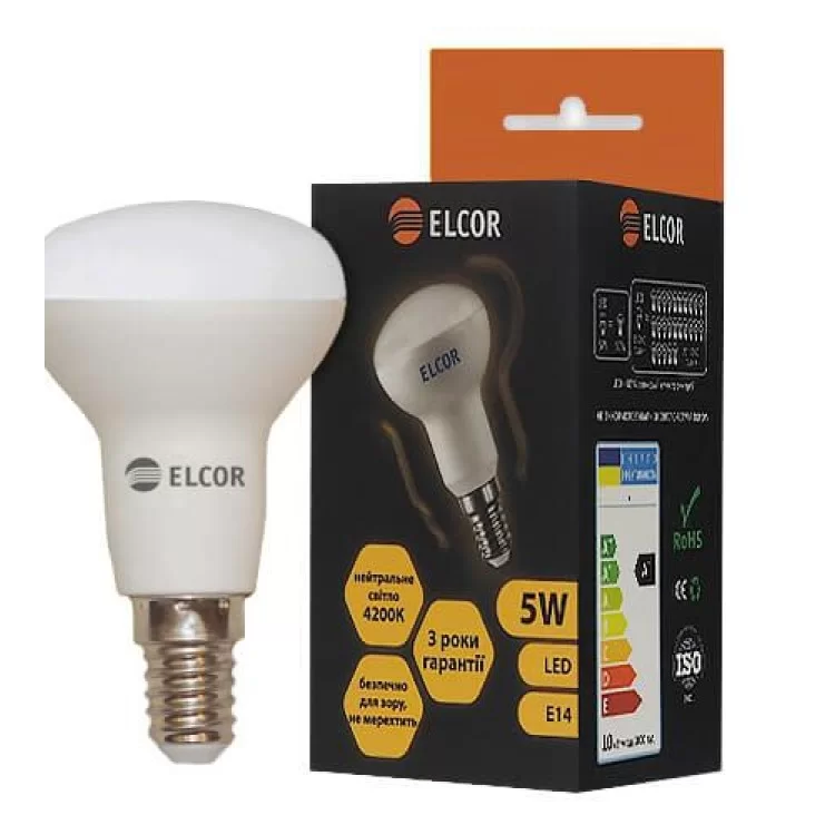 Светодиодная лампа Elcor 534323 Е14 R50 5Вт 4200К цена 63грн - фотография 2