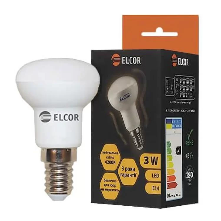 Светодиодная лампа Elcor 534324 Е14 R39 3Вт 4200К цена 43грн - фотография 2