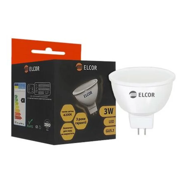 Світлодіодна лампа Elcor 534325 GU5.3 MR16 3Вт 4200К ціна 35грн - фотографія 2