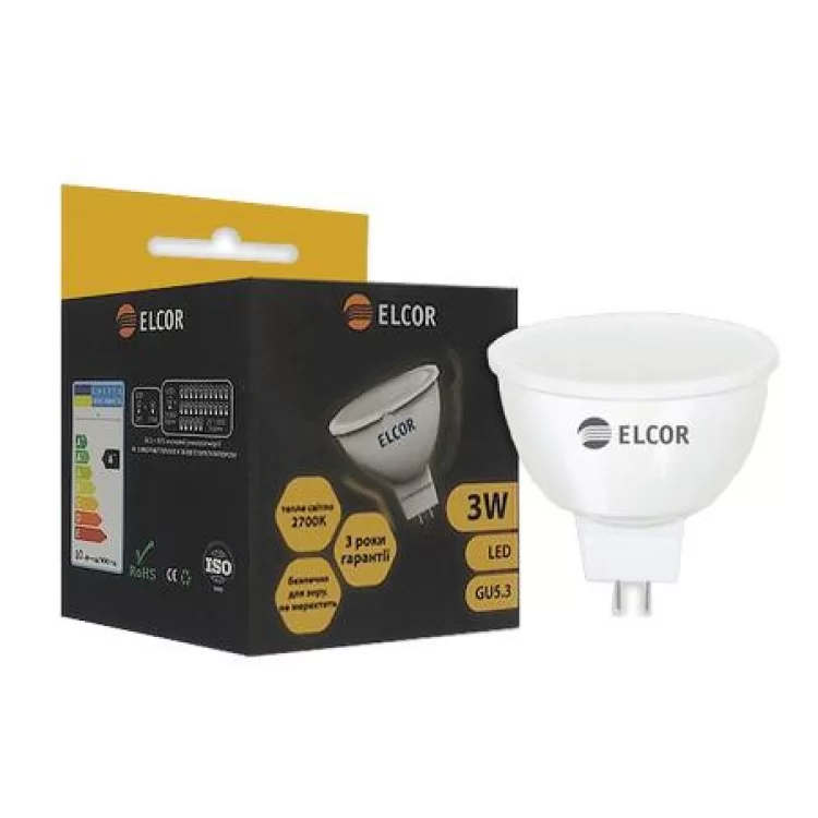 Светодиодная лампа Elcor 534326 GU5.3 MR16 3Вт 2700К цена 34грн - фотография 2