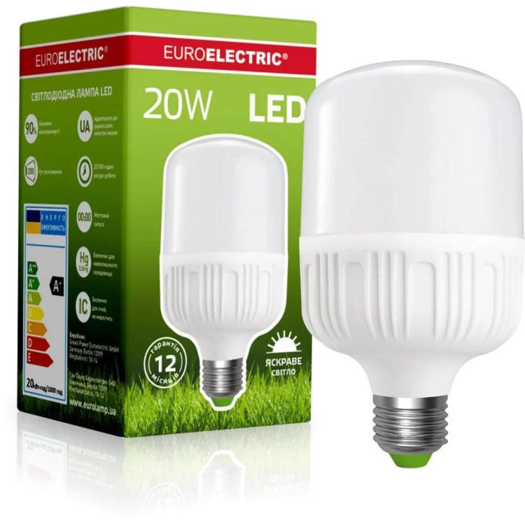 в продажу Світлодіодна лампа Euroelectric Plastic 20Вт E27 4000K - фото 3