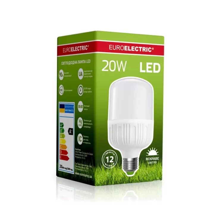 Світлодіодна лампа Euroelectric Plastic 20Вт E27 4000K ціна 130грн - фотографія 2