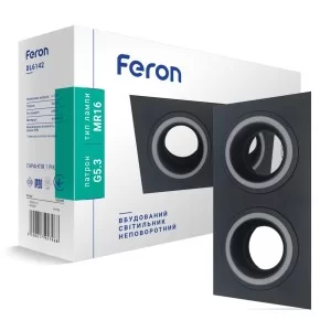 Вбудований неповоротний світильник Feron DL6142 чорний