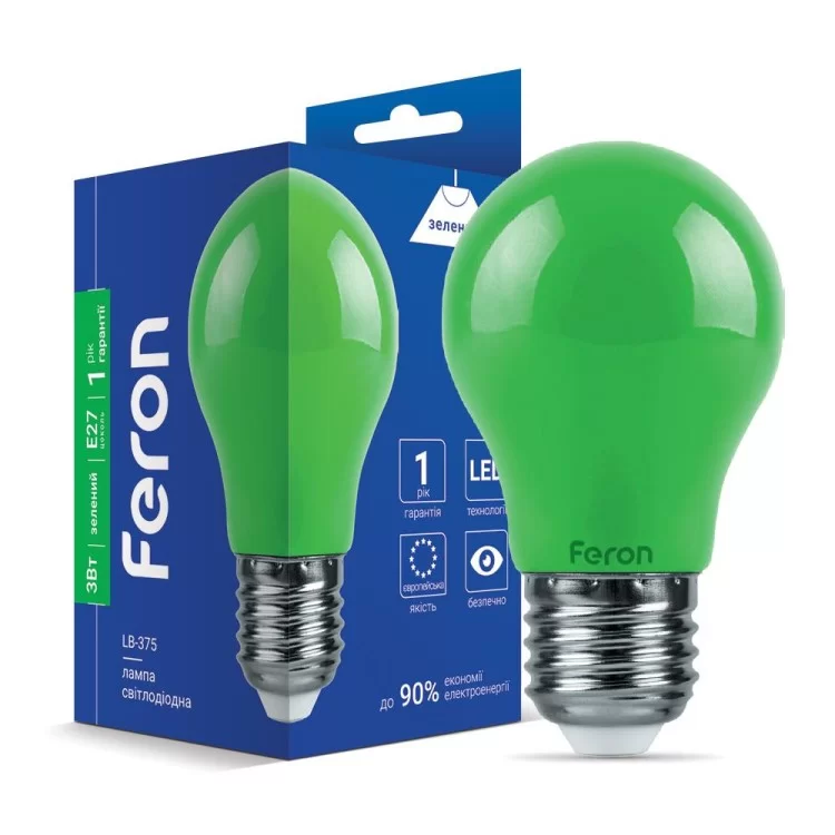 Світлодіодна лампа Feron LB-375 3W E27 зелена