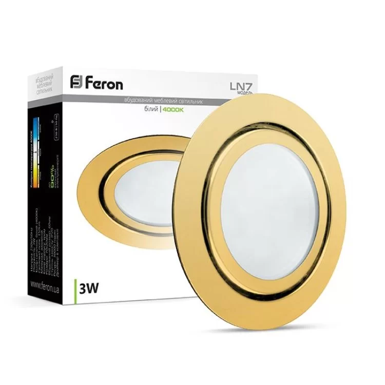 Світлодіодний світильник Feron LN7 3W золото ціна 112грн - фотографія 2