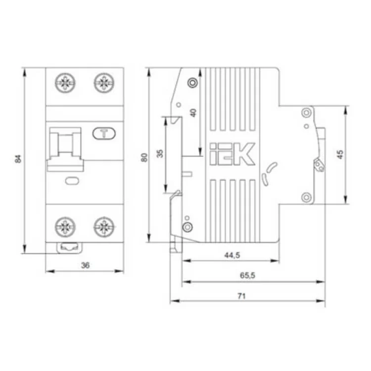 Диференційний вимикач IEK АВДТ32, C10А, 30мА ціна 594грн - фотографія 2