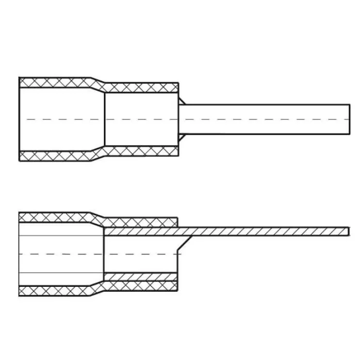 Ізольовані штирові плоскі наконечники IEK 0,5-1,5 (UNL30-L21-A10) 100шт ціна 161грн - фотографія 2