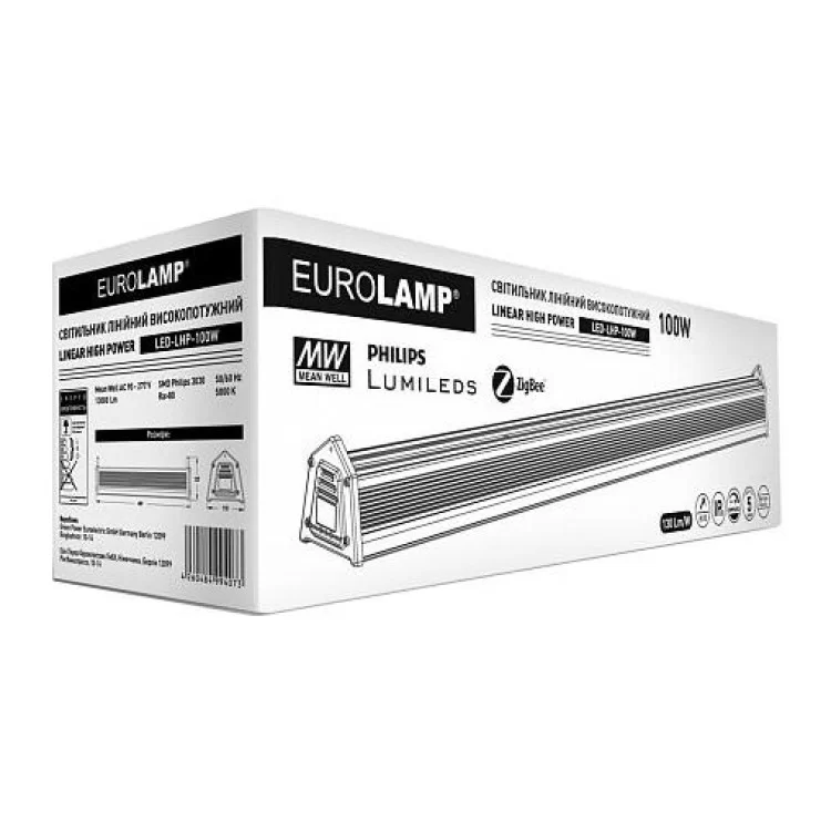 Лінійний світильник Eurolamp LED-LHP-100W Linear High Power 100Вт 5000К ціна 7 699грн - фотографія 2