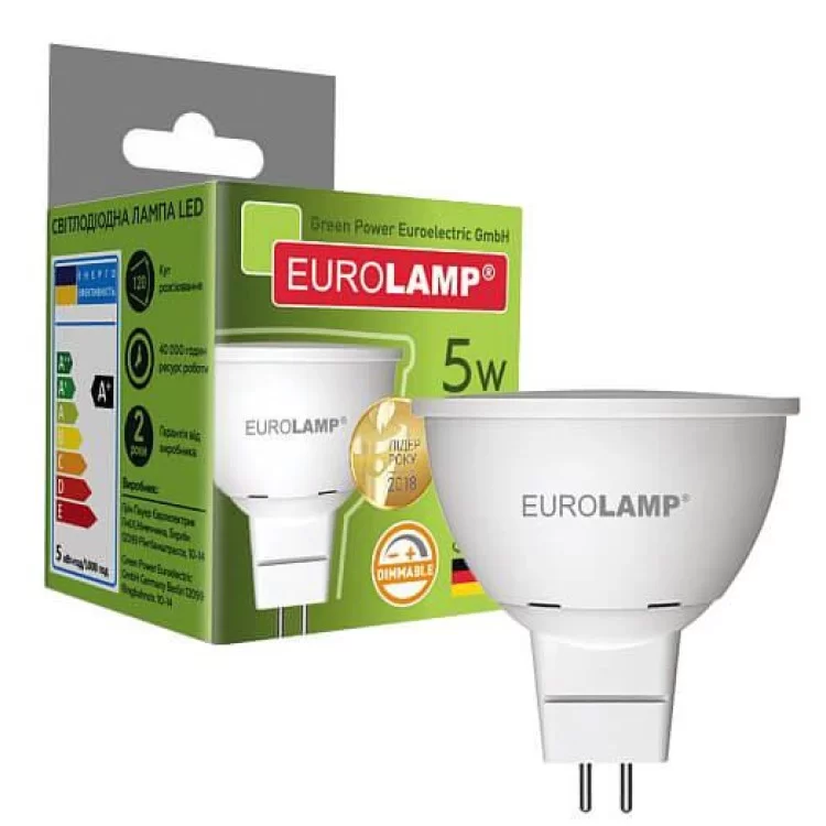 LED лампа Eurolamp LED-SMD-05534 (N) Eco серия «Е» Dimmable MR16 5Вт 4000К GU5.3 цена 133грн - фотография 2