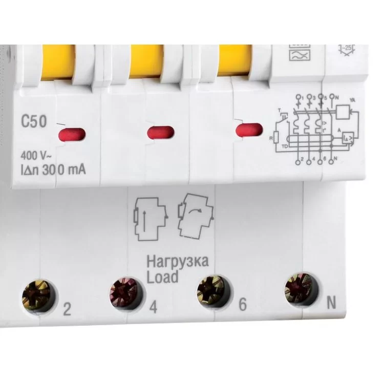 Диференціальний вимикач струму IEK АВДТ34 C50 300мА (MAD22-6-050-C-300) ціна 1 135грн - фотографія 2