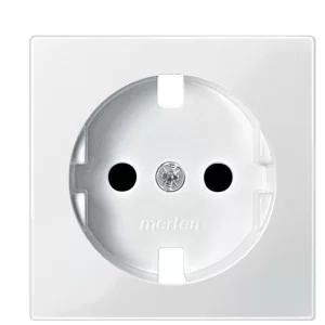 Накладка Schneider Electric Merten System M MTN2330-0319 с заземлением и с защитными шторками (полярно белый)