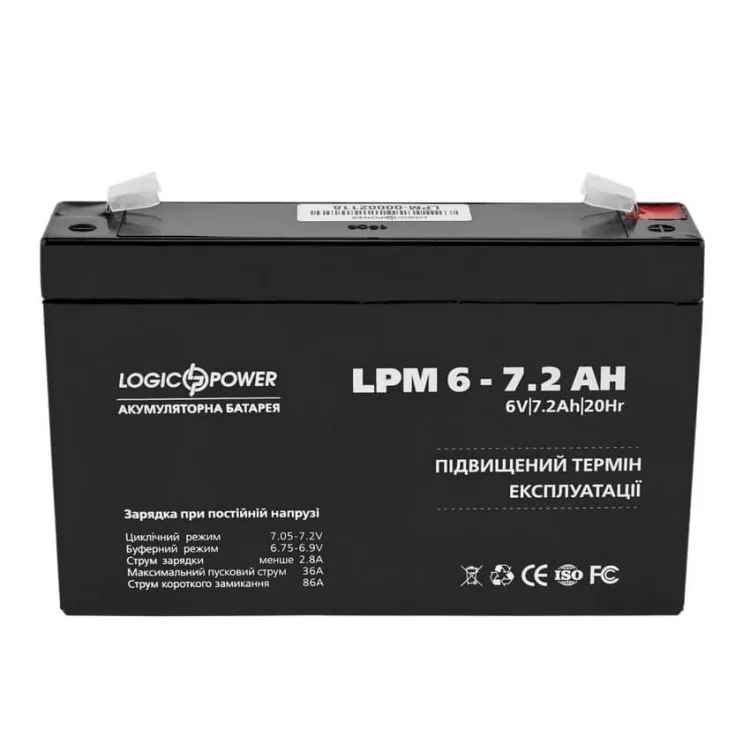 Аккумулятор AGM LPM 6-7.2 AH цена 436грн - фотография 2