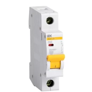 Автоматичний вимикач IEK ВА47-29 1P 50A 4,5кА «D» (MVA20-1-050-D)