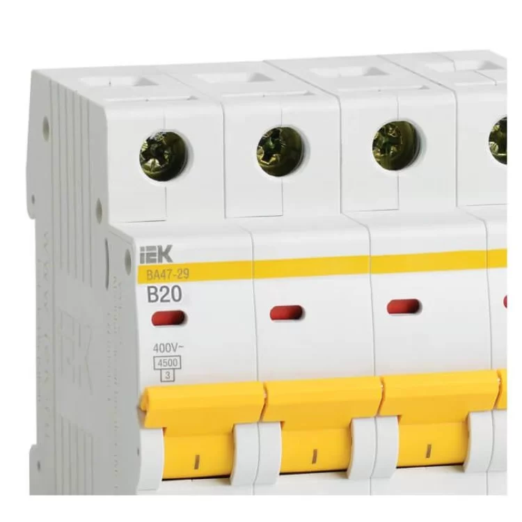 Автоматичний вимикач IEK ВА47-29 4P 20A 4,5кА B (MVA20-4-020-B) ціна 594грн - фотографія 2
