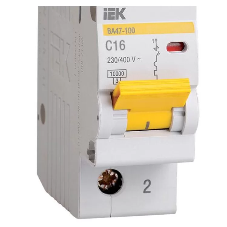 Автоматичний вимикач IEK ВА47-100 1Р 16А 10кА «C» (MVA40-1-016-C) ціна 344грн - фотографія 2