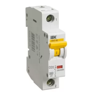 Автоматичний вимикач IEK ВА47-60 1Р 20А 6кА «D» (MVA41-1-020-D)