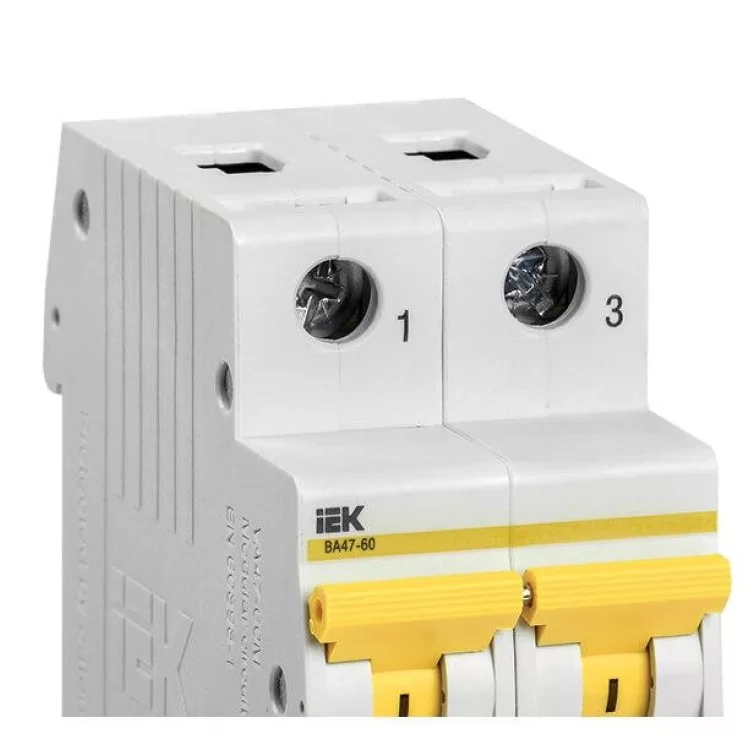 Автоматичний вимикач IEK ВА47-60 2Р 1А 6кА «С» (MVA41-2-001-C) ціна 225грн - фотографія 2