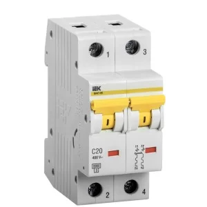 Автоматичний вимикач IEK ВА47-60 2Р 20А 6кА «С» (MVA41-2-020-C)