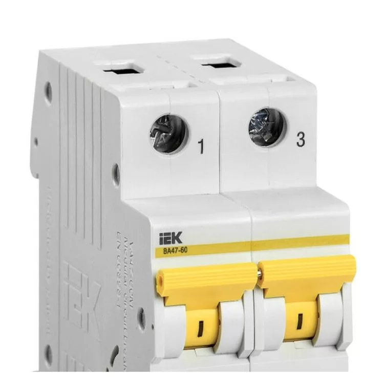 Автоматический выключатель IEK ВА47-60 2Р 20А 6кА «С» (MVA41-2-020-C) цена 210грн - фотография 2