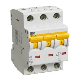 Автоматичний вимикач IEK ВА47-60 3Р 1А 6кА «С» (MVA41-3-001-C)