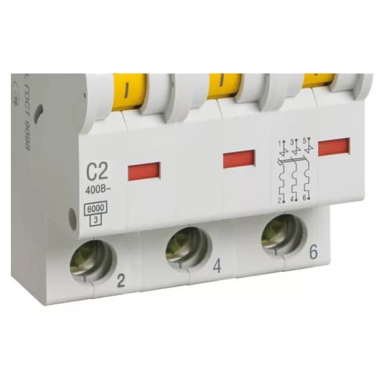 Автоматичний вимикач IEK ВА47-60 3Р 2А 6кА «С» (MVA41-3-002-C) ціна 338грн - фотографія 2