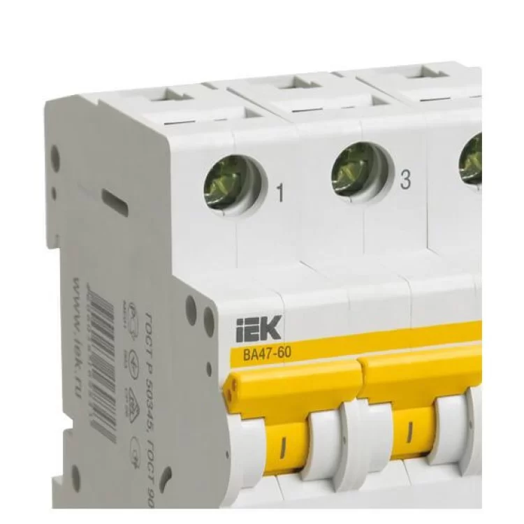 Автоматичний вимикач IEK ВА47-60 3Р 5А 6кА «С» (MVA41-3-005-C) ціна 338грн - фотографія 2