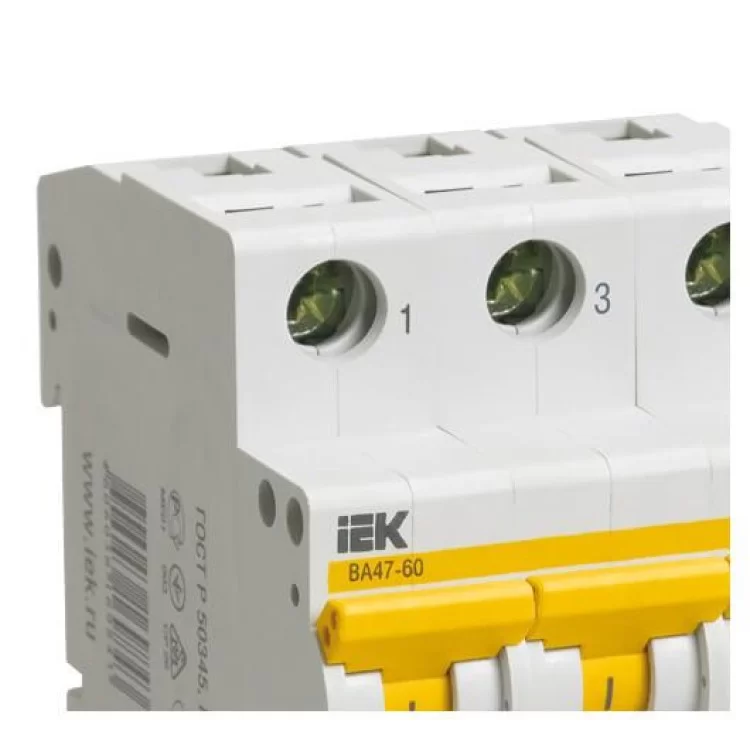 Автоматичний вимикач IEK ВА47-60 3Р 6А 6кА «B» (MVA41-3-006-B) ціна 354грн - фотографія 2