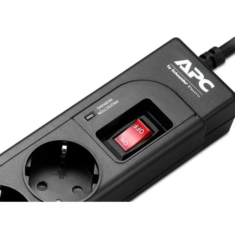 Мережевий фільтр живлення APC Essential SurgeArrest 4 outlets, Black (P43B-RS) ціна 1 122грн - фотографія 2