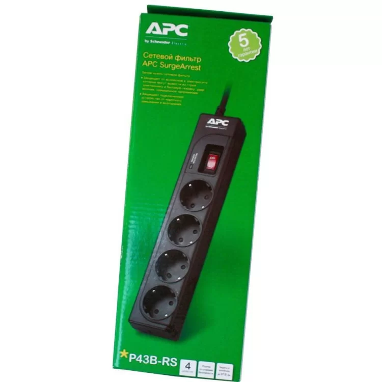 Мережевий фільтр живлення APC Essential SurgeArrest 4 outlets, Black (P43B-RS) відгуки - зображення 5