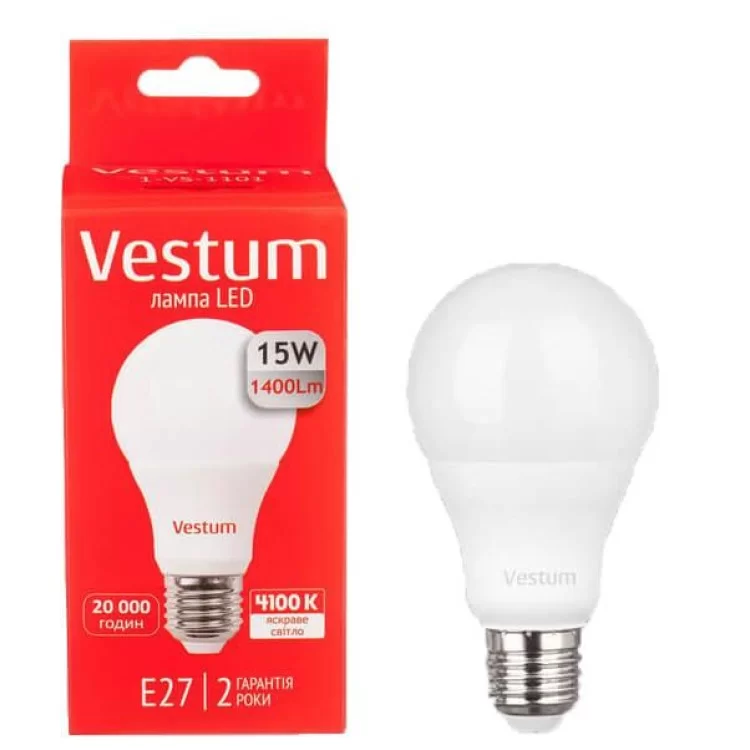 Лампа LED Vestum 15Вт 4100K E27 ціна 103грн - фотографія 2