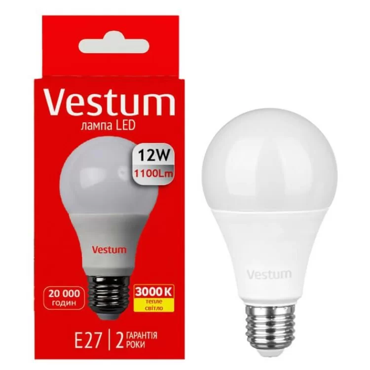 Лампа LED Vestum 12Вт 3000K E27 цена 81грн - фотография 2