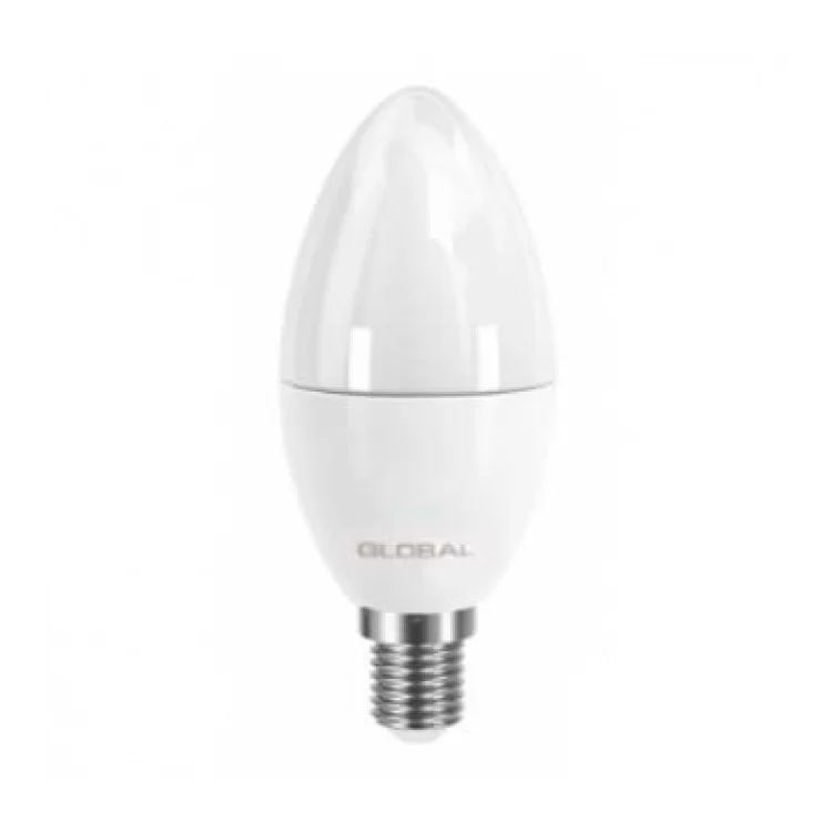 Світлодіодна лампа свічка Global CL-F C37 6Вт 3000K 220В E14 в матовій колбі Frosted (1-GBL-233)