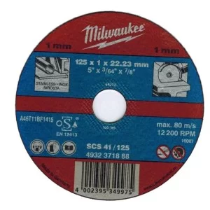 Отрезной диск по металлу MILWAUKEE 4932371888 SCS 41/125х1мм (1шт)