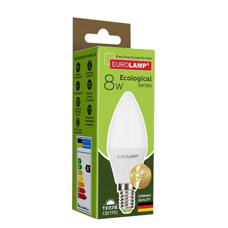 в продаже Светодиодная лампа LED EUROLAMP LED C37 8W E14 3000K (LED-CL-08143(D)) - фото 3