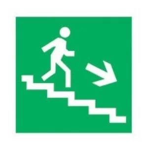 Знак «Напрямок до виходу по сходам донизу» правосторонний