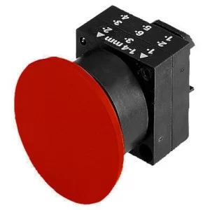 Красная грибоподобная нажимная кнопка Schrack MSP12000RZ с фиксацией