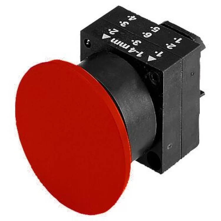 Червона грибоподібна натискна кнопка Schrack MSP12000RZ з фіксацією