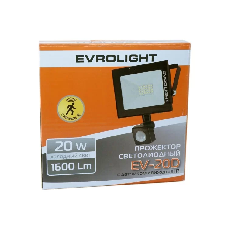 Світлодіодний прожектор з датчиком руху Evrolight EV-20D (56749) 20Вт 6400К відгуки - зображення 5