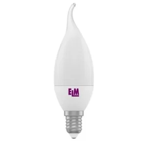 Лампа LED С37 4Вт PA10 Elm 4000К, E14 мат. свічка на вітру (18-0088)